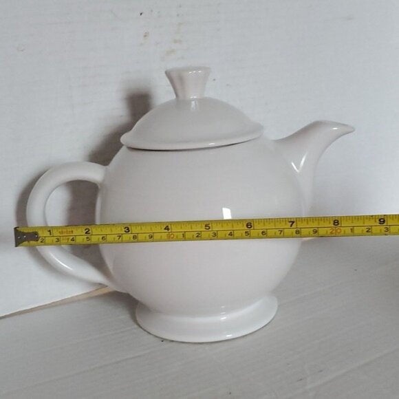 Fiestaware Fiesta 44 Oz CERAMIC Covered Teapot Container Pitcher Carafe White - Picture 6 of 16